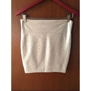 Silver Body Con Skirt